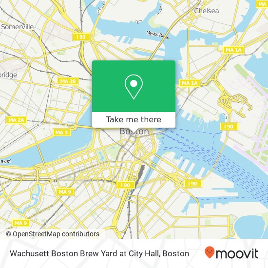 Mapa de Wachusett Boston Brew Yard at City Hall