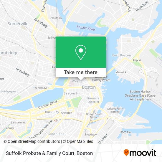 Suffolk Probate & Family Court map