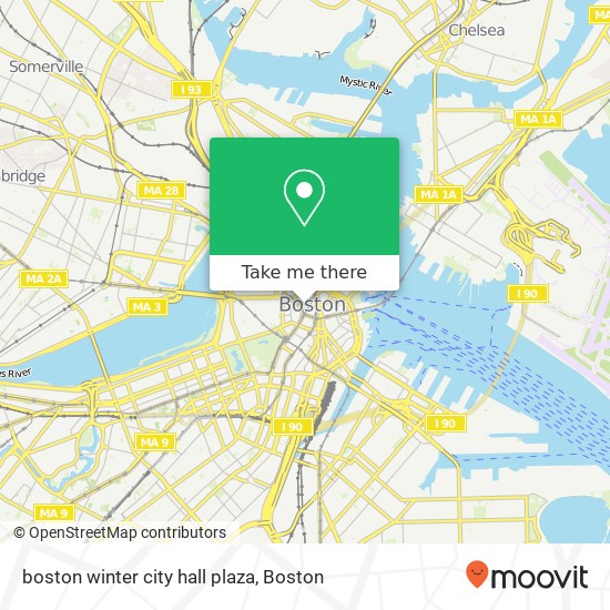 Mapa de boston winter city hall plaza