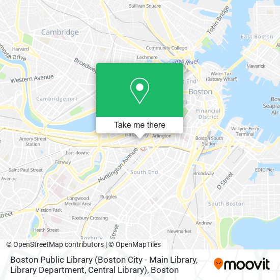 Mapa de Boston Public Library (Boston City - Main Library, Library Department, Central Library)