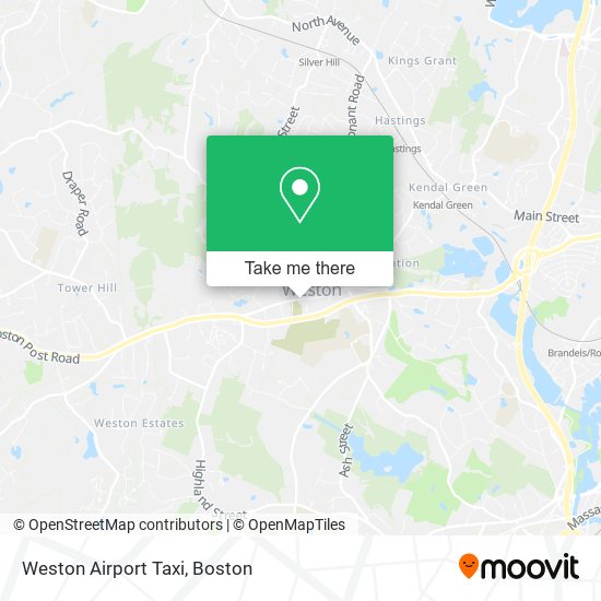 Weston Airport Taxi map