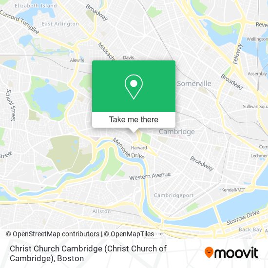 Christ Church Cambridge map