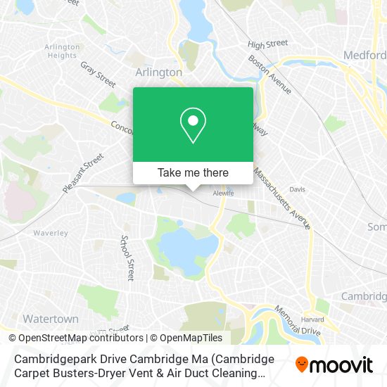 Mapa de Cambridgepark Drive Cambridge Ma (Cambridge Carpet Busters-Dryer Vent & Air Duct Cleaning Service)