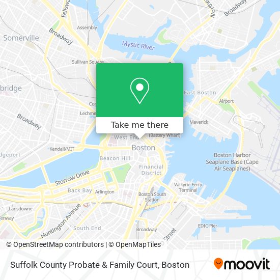 Mapa de Suffolk County Probate & Family Court