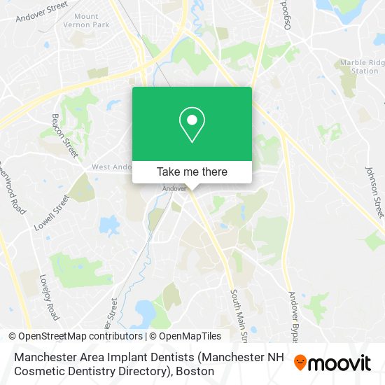 Mapa de Manchester Area Implant Dentists (Manchester NH Cosmetic Dentistry Directory)