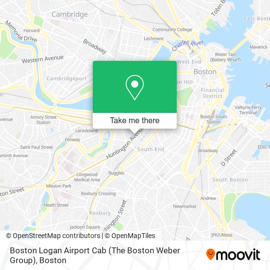 Mapa de Boston Logan Airport Cab (The Boston Weber Group)