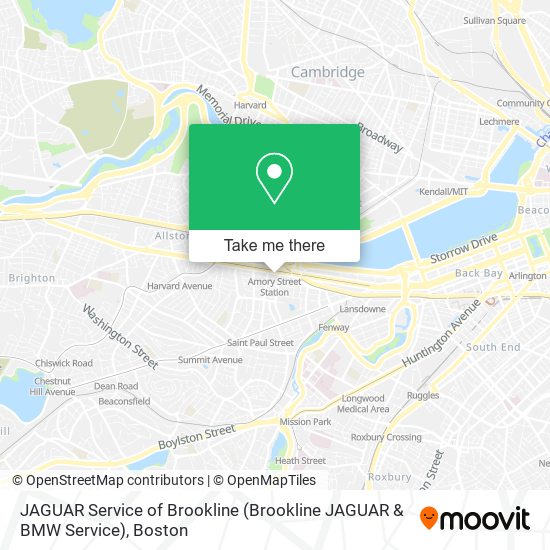 Mapa de JAGUAR Service of Brookline