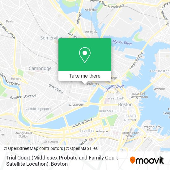 Mapa de Trial Court (Middlesex Probate and Family Court Satellite Location)