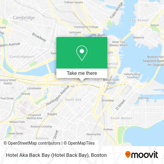 Hotel Aka Back Bay map