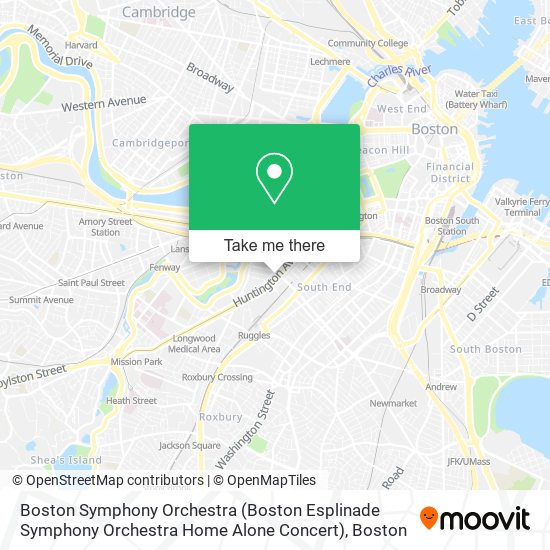 Mapa de Boston Symphony Orchestra (Boston Esplinade Symphony Orchestra Home Alone Concert)