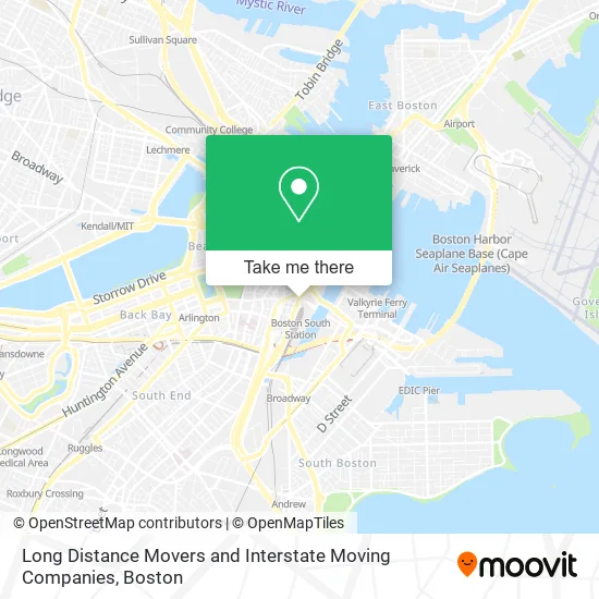 Long Distance Movers and Interstate Moving Companies map