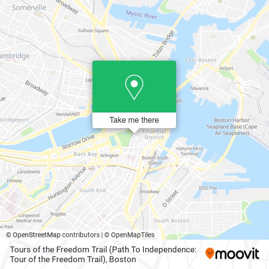 Tours of the Freedom Trail (Path To Independence: Tour of the Freedom Trail) map