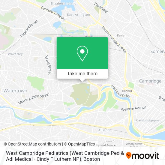 Mapa de West Cambridge Pediatrics (West Cambridge Ped & Adl Medical - Cindy F Luthern NP)