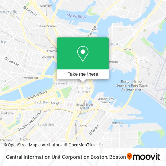 Mapa de Central Information Unit Corporation Boston