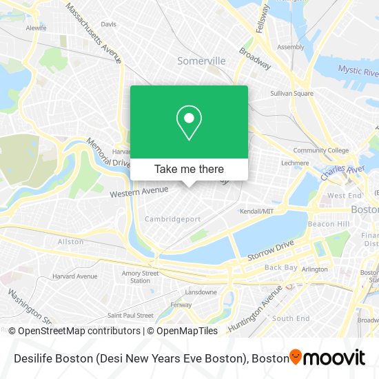 Mapa de Desilife Boston (Desi New Years Eve Boston)