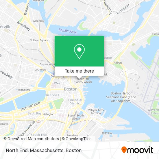 North End, Massachusetts map