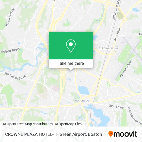 Mapa de CROWNE PLAZA HOTEL-TF Green Airport