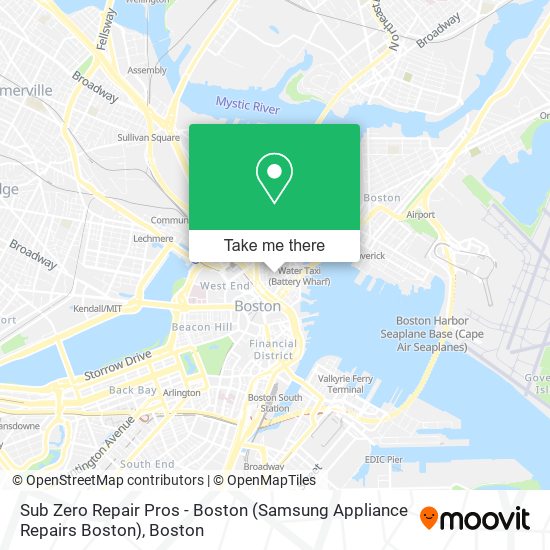 Mapa de Sub Zero Repair Pros - Boston (Samsung Appliance Repairs Boston)