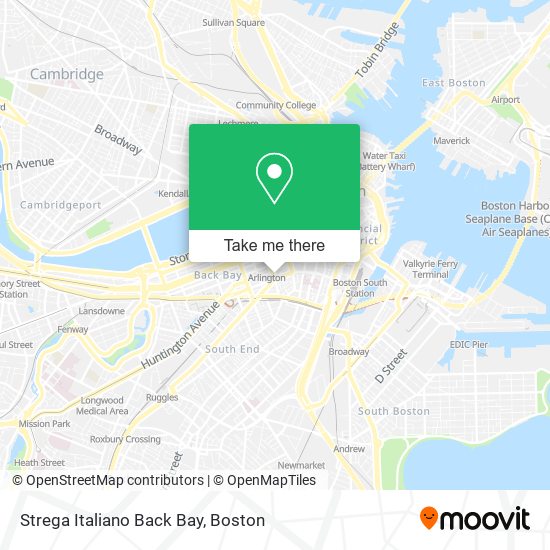 Mapa de Strega Italiano Back Bay