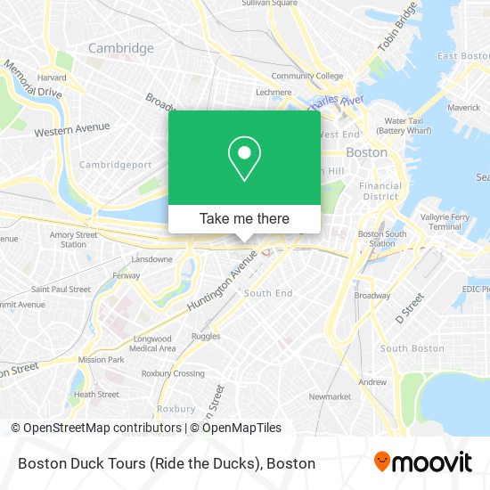 Boston Duck Tours (Ride the Ducks) map