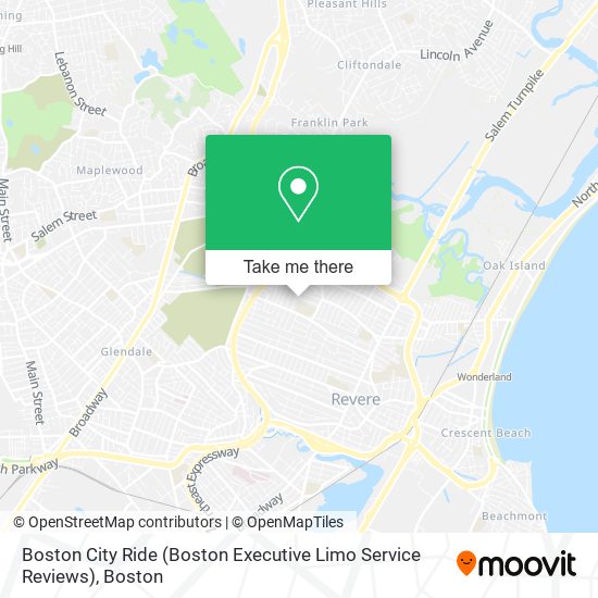 Mapa de Boston City Ride (Boston Executive Limo Service Reviews)