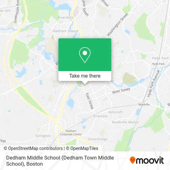 Dedham Middle School map