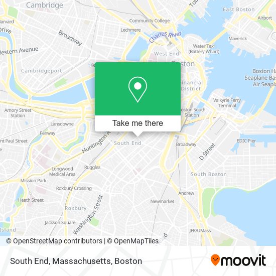 South End, Massachusetts map