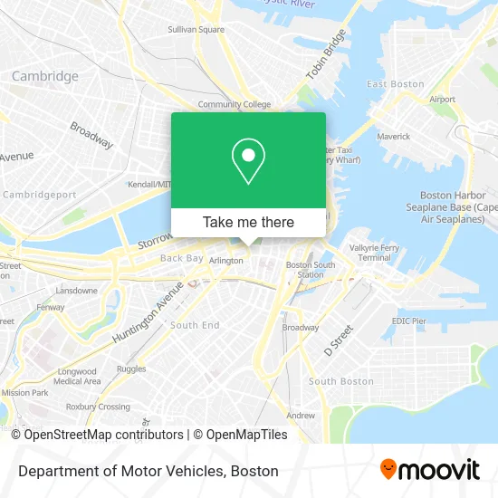 Department of Motor Vehicles map