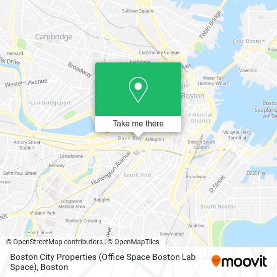 Mapa de Boston City Properties (Office Space Boston Lab Space)