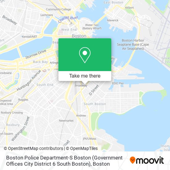 Mapa de Boston Police Department-S Boston (Government Offices City District 6 South Boston)