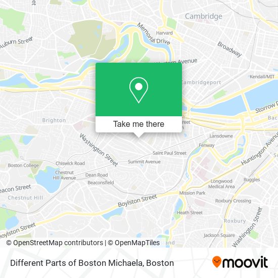 Mapa de Different Parts of Boston Michaela