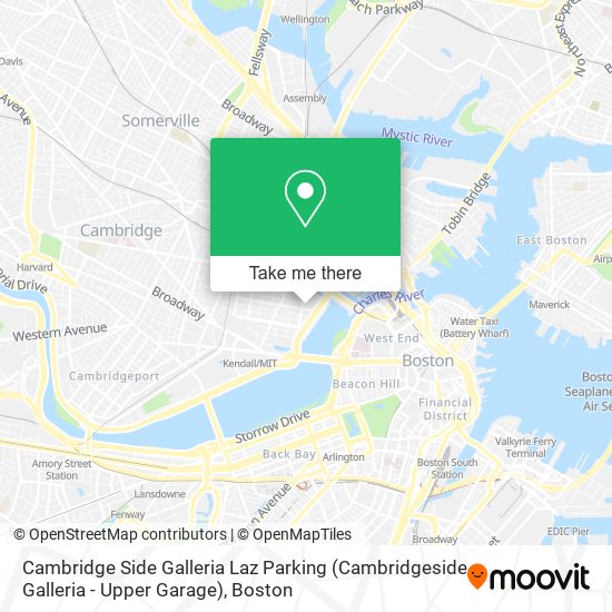 Cambridge Side Galleria Laz Parking (Cambridgeside Galleria - Upper Garage) map