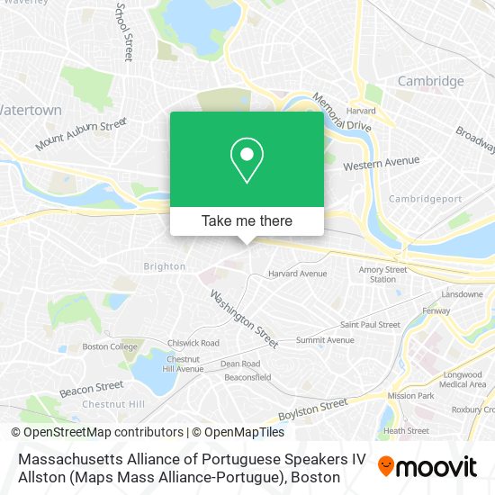 Mapa de Massachusetts Alliance of Portuguese Speakers IV Allston (Maps Mass Alliance-Portugue)