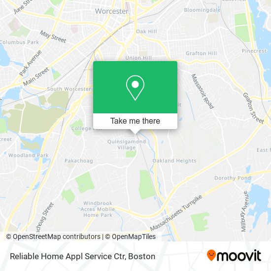 Reliable Home Appl Service Ctr map