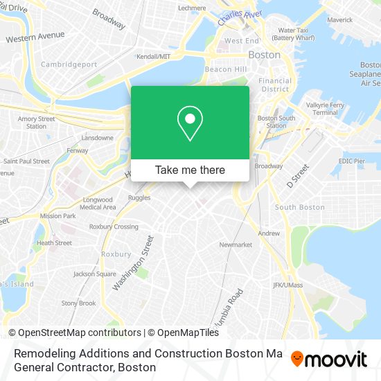 Mapa de Remodeling Additions and Construction Boston Ma General Contractor