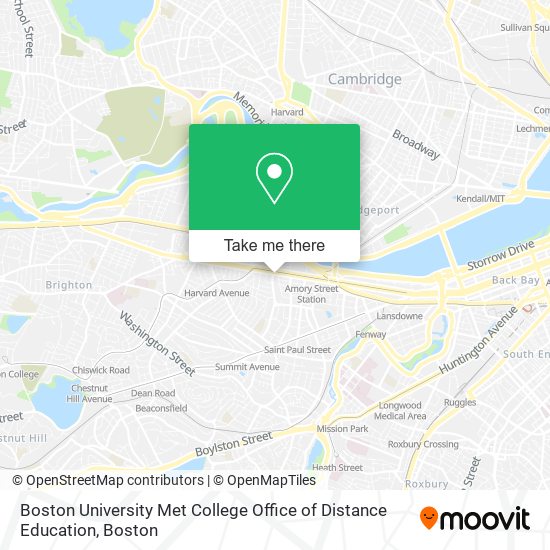 Mapa de Boston University Met College Office of Distance Education