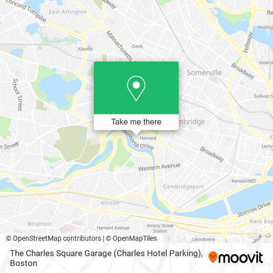 Mapa de The Charles Square Garage (Charles Hotel Parking)