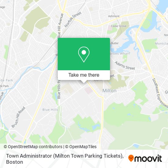 Mapa de Town Administrator (Milton Town Parking Tickets)