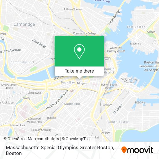 Mapa de Massachusetts Special Olympics Greater Boston
