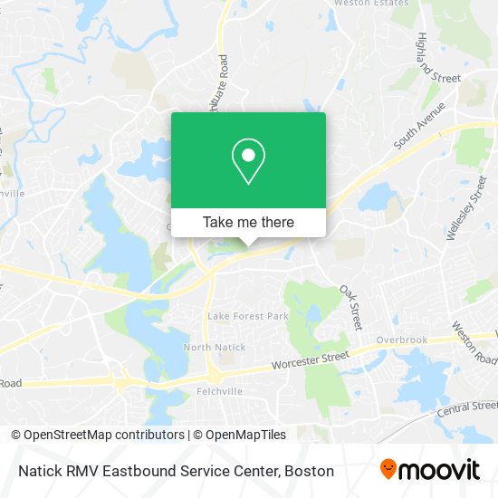 Mapa de Natick RMV Eastbound Service Center