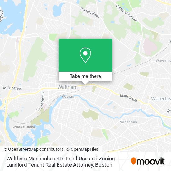 Mapa de Waltham Massachusetts Land Use and Zoning Landlord Tenant Real Estate Attorney