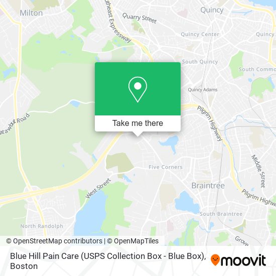 Mapa de Blue Hill Pain Care (USPS Collection Box - Blue Box)