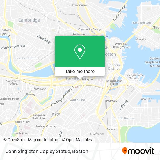 Mapa de John Singleton Copley Statue