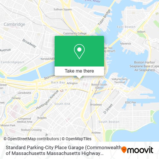 Mapa de Standard Parking-City Place Garage (Commonwealth of Massachusetts Massachusetts Highway Department)