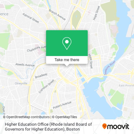 Mapa de Higher Education Office (Rhode Island Board of Governors for Higher Education)