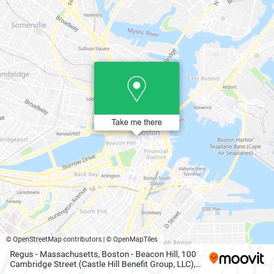 Regus - Massachusetts, Boston - Beacon Hill, 100 Cambridge Street (Castle Hill Benefit Group, LLC) map