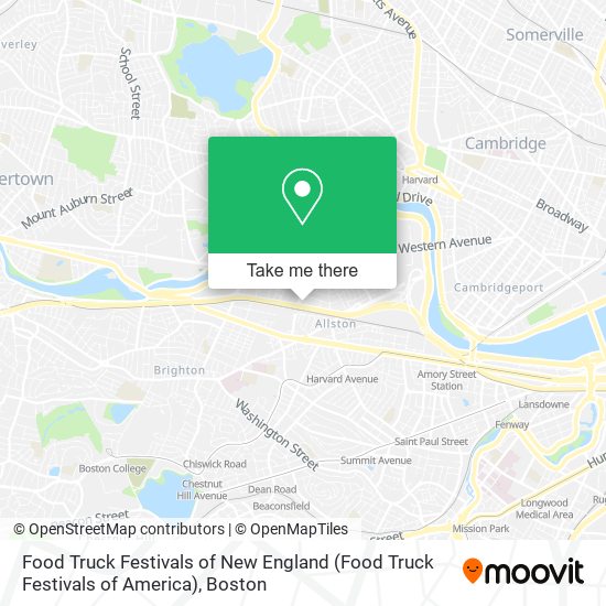 Mapa de Food Truck Festivals of New England (Food Truck Festivals of America)