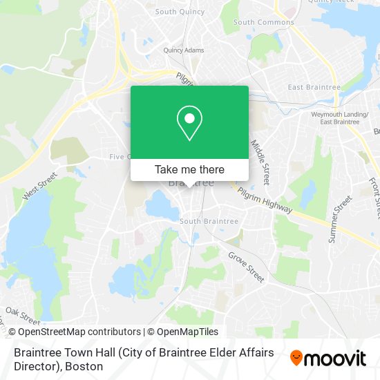 Mapa de Braintree Town Hall (City of Braintree Elder Affairs Director)