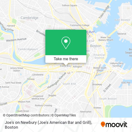 Mapa de Joe's on Newbury (Joe's American Bar and Grill)