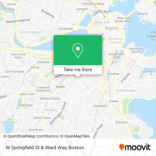 W Springfield St & Ward Way map